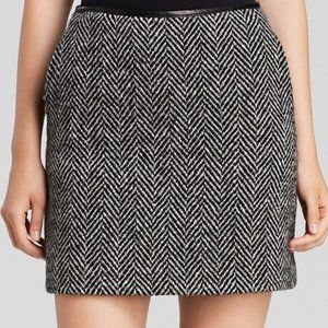 Banana Republic Herringbone Skirt with Faux Leather Waist